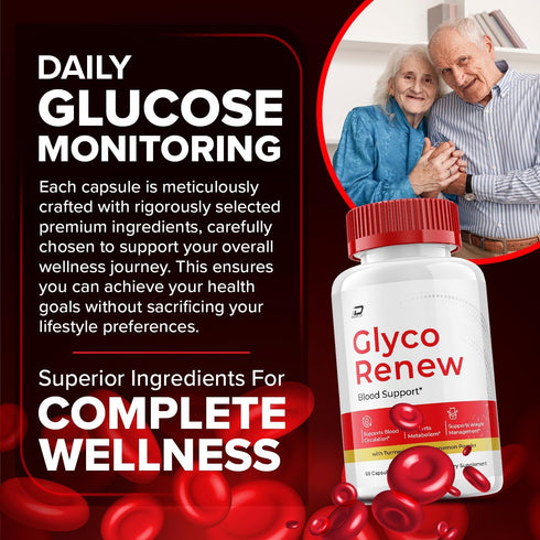 Glyco Renew Blood Support Capsules - Advanced Natural Formula for Healthy Levels, Maximum Strength (2 Pack - 120