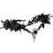 MOSTORY Handmade Black Flower Crown, Gothic Adjustable Raven Skull Headpiece, Dark Fairy Tiara for Cosplay