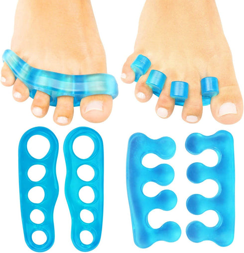 ViveSole Toe Separators for Men & Women Small (2 Pairs) - Silicone Gel Spreaders for Plantar Fasciitis, Bunions