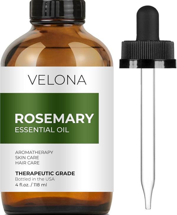 Velona Rosemary Essential Oil, 4 oz | 100% Pure Therapeutic Grade for Hair Growth, Aromatherapy, Skincare