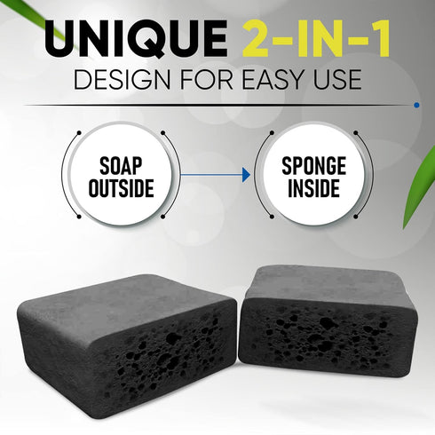 T.Taio Esponjabon Soap Sponge, Cleansing Shower Scrubber for Oil Removal, Massage & Lather for Foot, Elbow, & Face