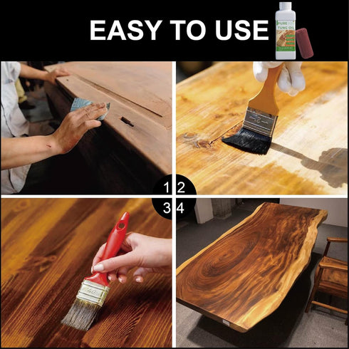 Godora 16 oz Pure Tung Oil - Wood Finishing Sealer for Indoor & Outdoor, Waterproofing for Furniture & Countertops