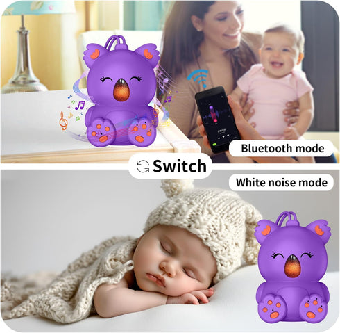 White Noise Machine with Bluetooth Speaker | Portable Baby Sound Machine Non-Looping Music Aid with Timer for Sleep