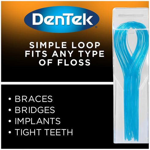 DenTek Floss Threaders for Braces, Bridges, and Implants, 50 Count (Pack of 6)