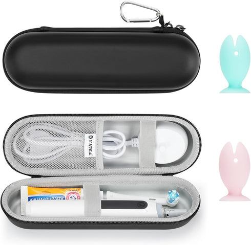Yinke Yinske Toothbrush Travel Case with 2 Head Caps for Oral-B/Philips Sonicare Electric