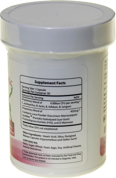 Women's Probiotic, Urinary Tract Digestive Immune System Health, Cranberry Powder, Kosher Certified