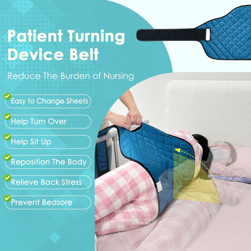 NEPPT Bedridden Patient Turning Device Belt for Bed Rails Elderly Adults Safety Bed Turner Straps to Change Diaper
