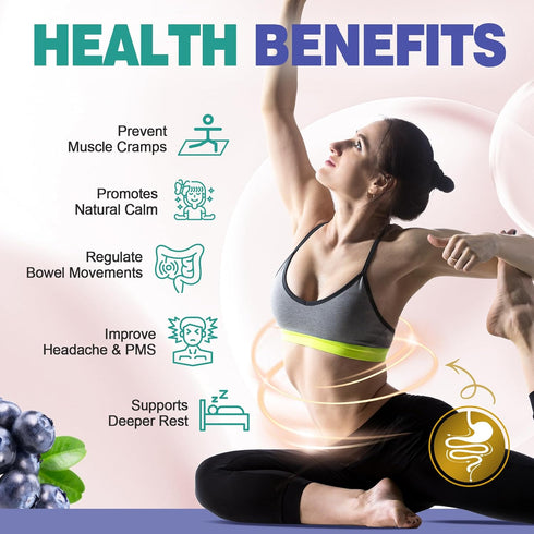 Sugar Free Magnesium Gummies 400mg with Organic Prebiotics & Probiotics - 5 Billion CFUs, Magnesium Glycinate, Malate,