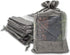 12-Pack X-Large Gray Linen Burlap & Organza Gift Bags w. Drawstrings (7.5x11.5 in) - Party Favors by The Display Guys