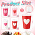 Jingmore 48 12oz Pcs Valentine's Day Coffee Paper Cups with Lids Galentines Paper Beverage Hot Chocolate Cocoa Cups