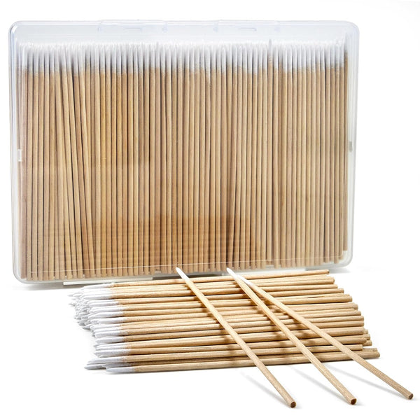 400PCS Pointed Cotton Swabs with Storage Case, Precision Tip for Makeup, Tattoo Supplies