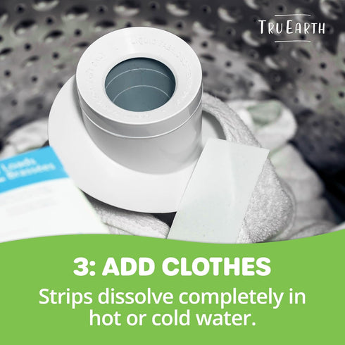Tru Earth Compact Dry Laundry Detergent Sheets, Unscented, Up to 128 Loads, 64 Sheets, Eco-Strip Liquidless