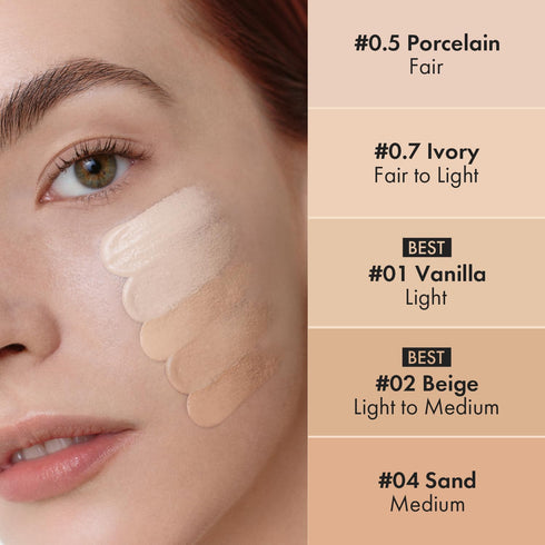 LUNA Full Coverage Long-Lasting Tip Concealer Cover-Fit (#01 Vanilla) for Dark Circles, Fine Lines, Redness &