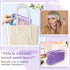 Small Clear Travel Makeup Organizer Bag, Cute Preppy Cosmetic Zipper Pouch for Women, Purple