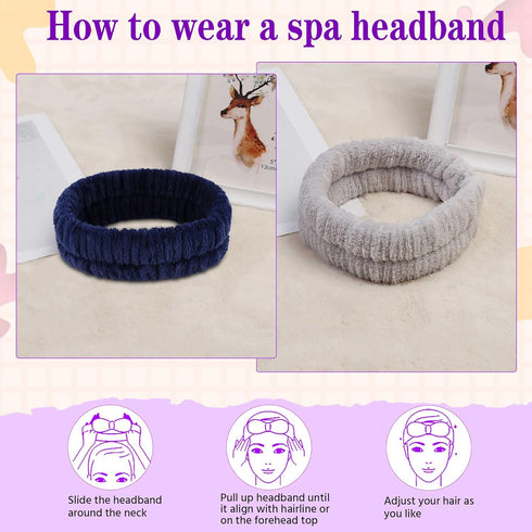 Spa Headband for Washing Face, Soft Makeup Headband for Girls and Women, Skincare Hair Accessory