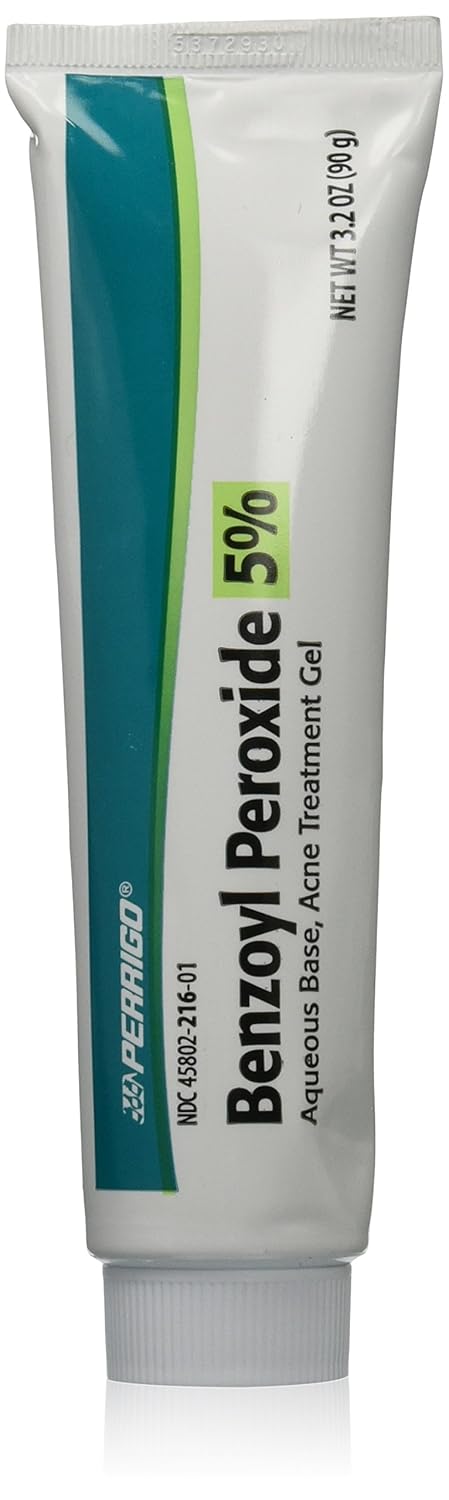 Perrigo Benzoyl Peroxide 5 Percent Acne Treatment Gel, 90 gram Tube
