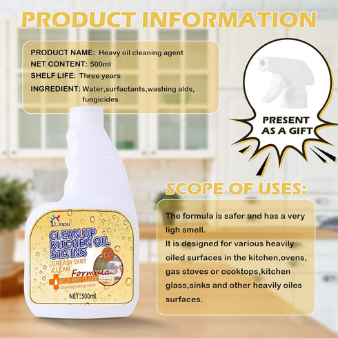 Liapu All Purpose Cleaner, Remove Stains Cleaning Spray, Lemon Breeze Scent Multipurpose Heavy Duty Degreaser, Kitchen