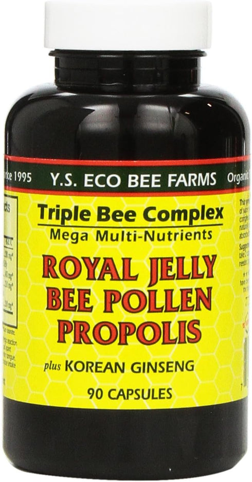 YS Eco Bee Farms YS Organic Farms: Royal Jelly Bee Pollen Propolis w/Ginseng 90 ct