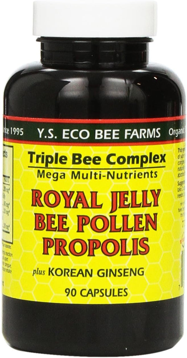 YS Eco Bee Farms YS Organic Farms: Royal Jelly Bee Pollen Propolis w/Ginseng 90 ct