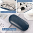 MoKo Double Eyeglass Case - Contact Lens Holder with Mirror & Tweezers, Portable Storage Kit for Men & Women, Blue