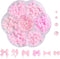 Pink Bow-Knot Nail Stud Rhinestones Crystal, 3D Bows Nail Charm Set for DIY Decoration Nail Art Rhinestones