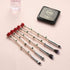 Rose Eye Makeup Brush Set - 5pcs Wand Brushes with Soft Synthetic Fiber for Eyebrow, Eyeshadow, Foundation, Rose Gold
