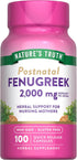 Nature's Truth Fenugreek Seed Capsules for Women, 2000mg, 100 Non-GMO and Gluten Free Powder Capsules