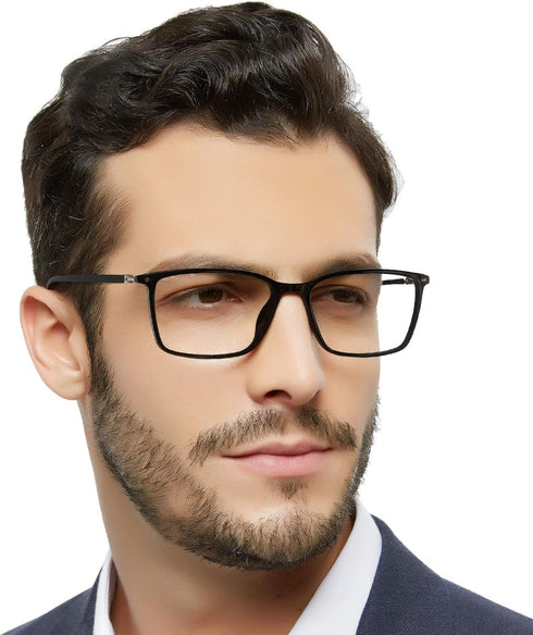 MARE AZZURO Men's Stylish Reading Glasses, Classic Rectangle Readers +275