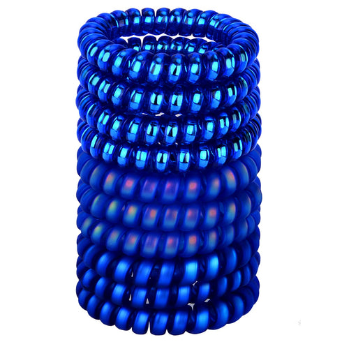 JessLab Spiral Hair Ties - 10 Pcs Traceless Plastic Coil Hair Accessories for Girls Women