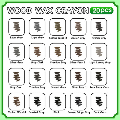 Hosifiy 20 Furniture Markers Touch Up, Colors Wood Filler Sticks, Wood Wax Crayons for Repairing Scratches, Scuffs