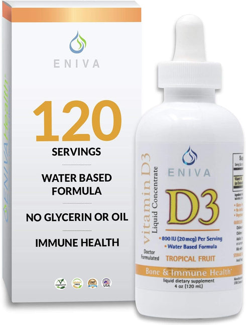 Eniva Health Liquid Vitamin D (D3), Dr. Formulated for Rapid Absorption, 120 mL