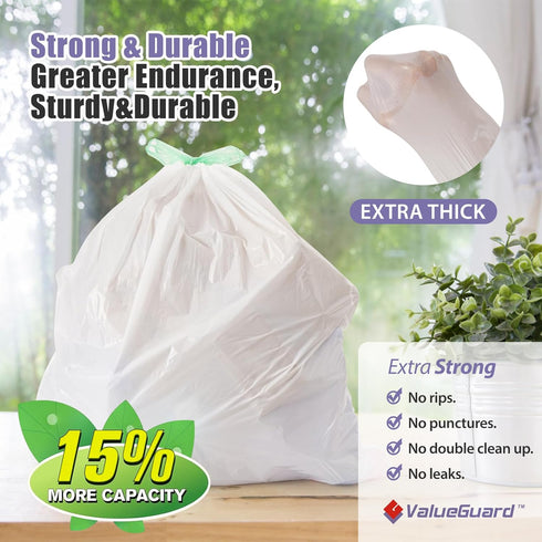 Trash Bags, 13 Gallon Drawstring Tall Waste Bag, 110 Count, for Kitchen Office Party, 0.8 Mil