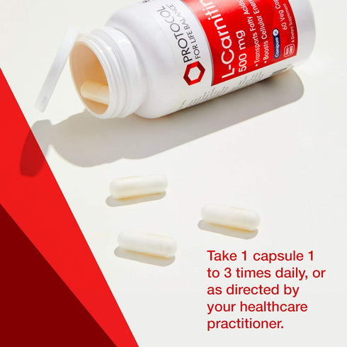 Protocol L-Carnitine 500mg, Supports Metabolic Health & Energy Production, 60 Veg Caps