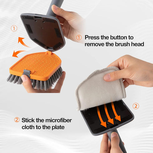 Microfiber Replacement Pads, 3 Pieces for Tub Tile Scrubber Brushes