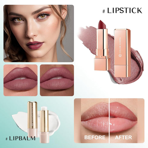 Color Nymph All In One Makeup Kit, Makeup Gift Set for Beginners with Eyeshadow Palette, Blush, Lipstick, and Bag