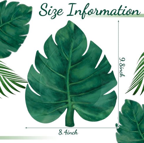 Zonon 150 Summer Pcs Turtle Leaf Plates Hawaiian Luau Party Supplies Turtle Leaf Floral Tropical Plates Jungle Birthday