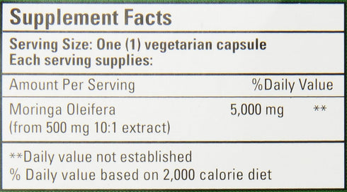 Bio Nutrition Moringa Oleifera Superfood Supplement, 5000mg, 90 Vegetarian Capsules