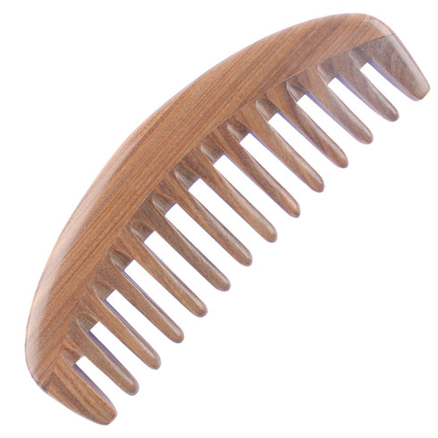 Wide Tooth Hair Comb - Natural Detangling Wooden Comb for Curly Hair - Sandalwood Comb