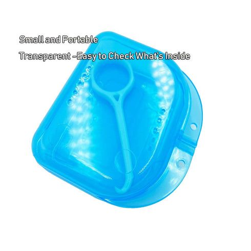 Orthodontic Retainer Case with Vent Holes, Transparent Blue