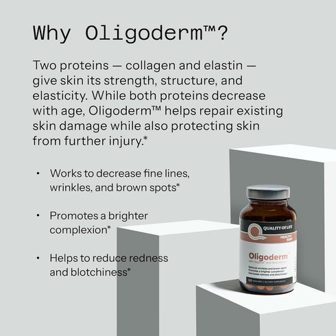 Quality of Life Oligoderm - Premium Skin Support Supplement with Oligonol & Niacinamide, 60 Capsules