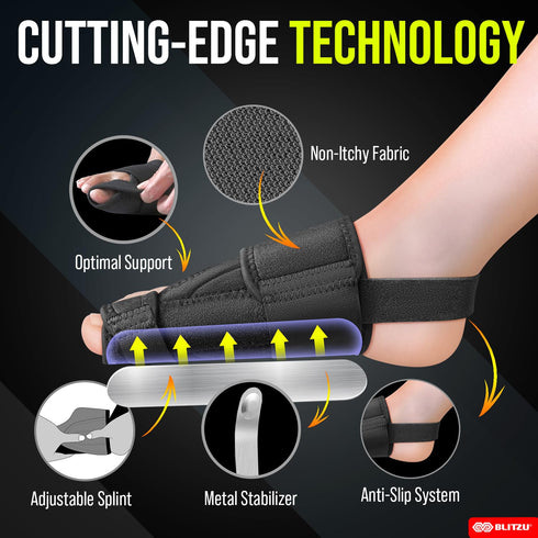 BLITZU Bunion Corrector for Women and Men, Orthopedic Bunion Splint, Big Toe Separator Pain Relief (2 Count)