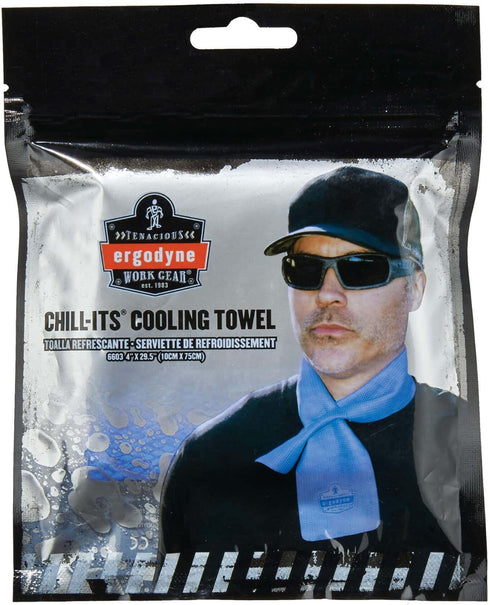 Ergodyne 6603-2PK Chill Its 6603 Cooling Neck Wrap, Long Lasting Cooling Relief, 2-Pack, Blue