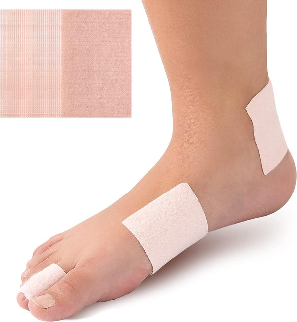 Precut Moleskin for Blisters, 30 Packs Adhesive Tape Patches for Friction on Feet, Shoes, Hiking, Heel Protection Pad