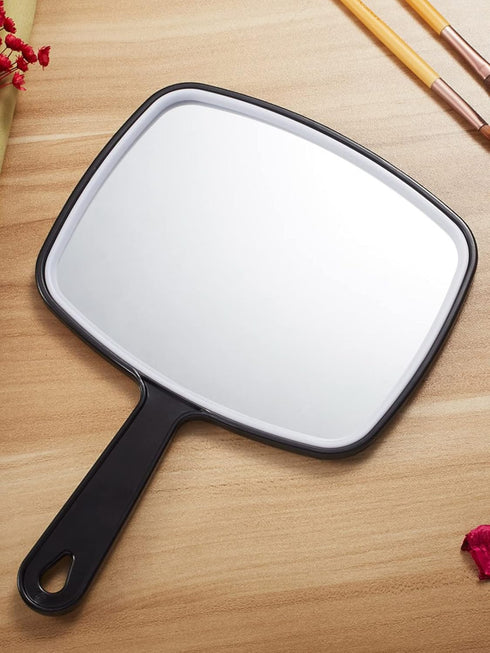 OMIRO Hand Mirror - Large Black Handheld Mirror with Handle, 7.4" W x 10.3" L