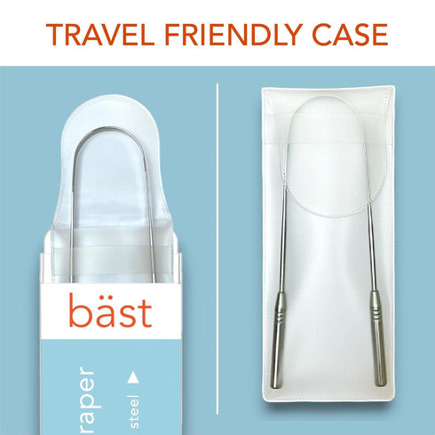 Baest Tongue Scraper, 100% Stainless Steel, Premium Tongue Cleaner, Freshen Breath, 2 Count