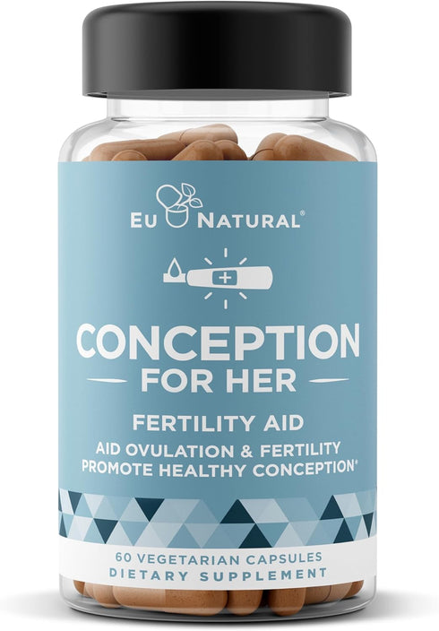 Conception Fertility Supplements for Women - 60 Vegetarian Soft Capsules for Ovulation, Hormonal Balance & Prenatal