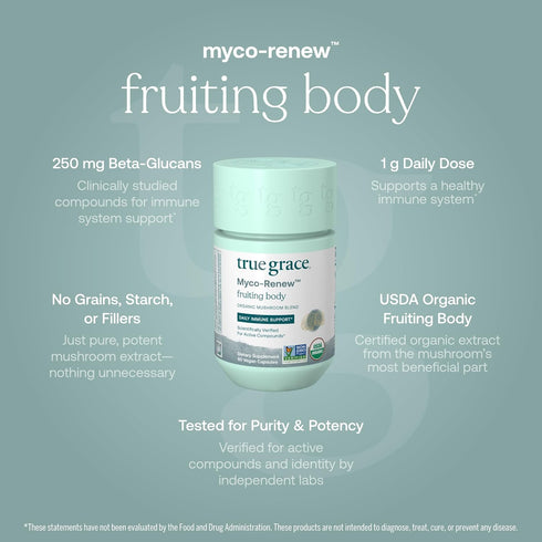 Immune 60 Count True Grace Mushroom Myco-Renew Blend Daily Support - Capsules - Organic