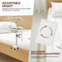 WFXSHparts 0.7"-2.7" Bedside Shelf Rotating Foldable Tray:Adjustable Bedside Shelf for Bed, White,Bamboo Bed Side Tray