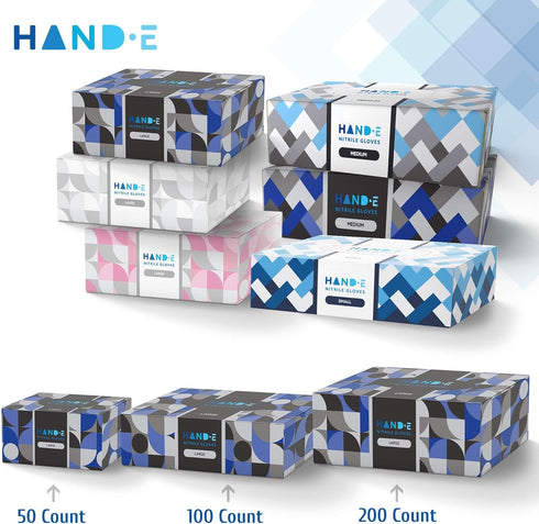 Hand-E Touch Black Nitrile Disposable Gloves: Latex Free for BBQ, Cooking, Tattoo, Hair Dye, Mechanic Use