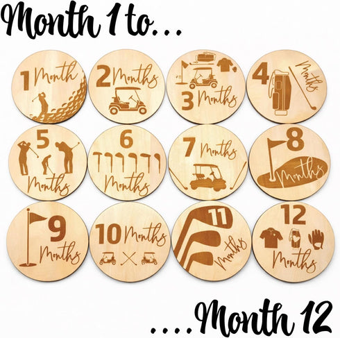 SM Design Set 12 Baby Milestone Markers of + Birth Announcement Sign | Monthly Baby Photo Props | First Year Milestones